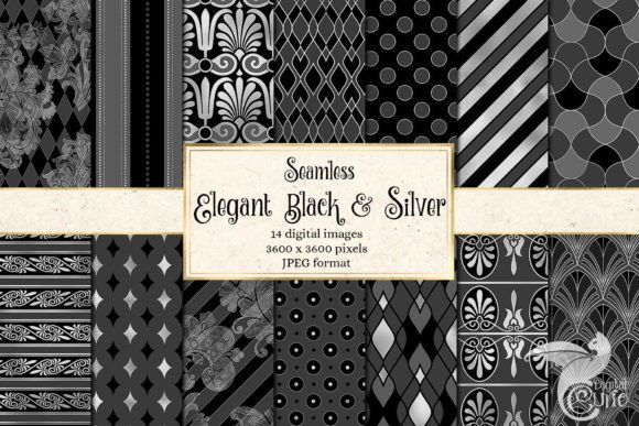 Download Elegant Black and Silver Digital Paper - Premium Resources