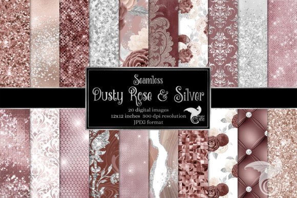 Download Dusty Rose and Silver Digital Paper - Premium Bundle