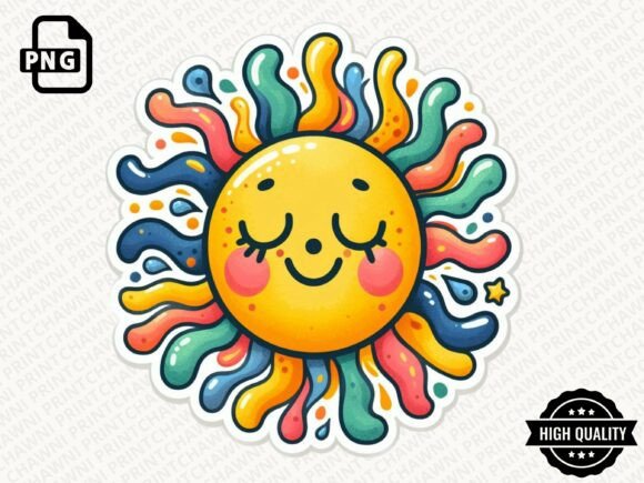 Download Kawaii Summer Sun Stickers PNG - Premium Resources