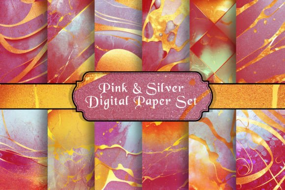 Download Pink and Silver Digital Paper Set - Premium Resources